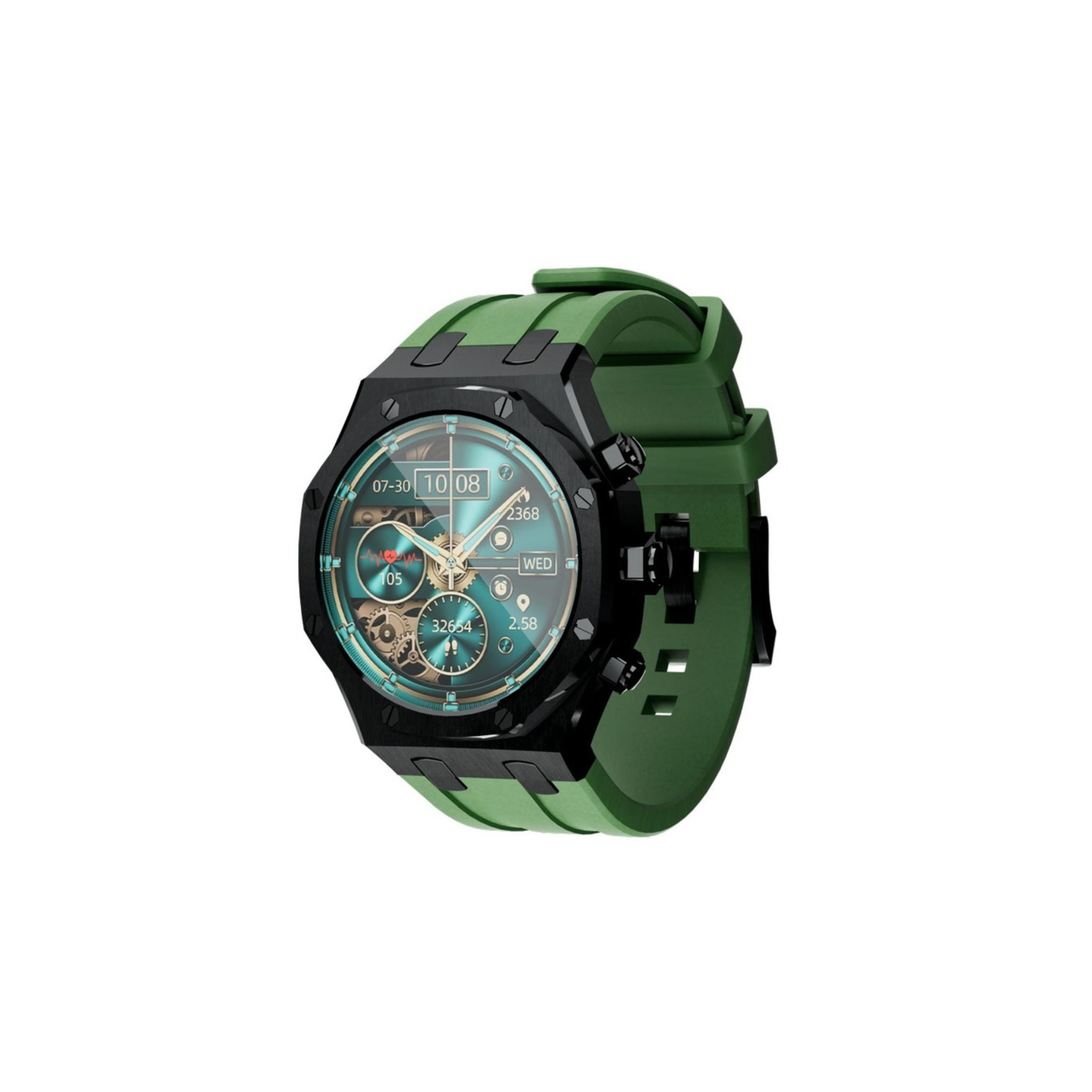 Porodo Cristallo AP Smart Watch 49mm with 1.43" AMOLED Display, 466x466p Resolution, 260mAh Lithium Polymer Battery, Bluetooth V3.0, V5.0, IP68, 128MB Flash Memory, 7-15 Days Working Time - Black