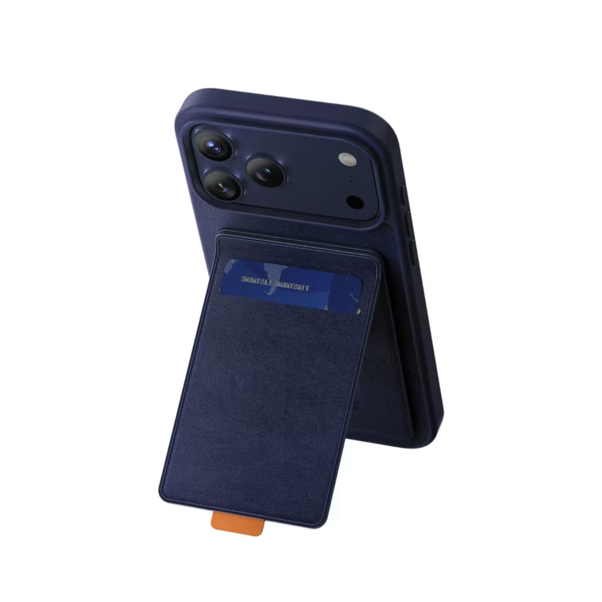 Green Lion Regal MagSafe Leather Case with Card Holder for iPhone 17 Pro, Anti-Fingerprint, Foldable Stand, Camera Protection, Comfortable Grip, Anti-Scratch, Shock Absorption - Blue