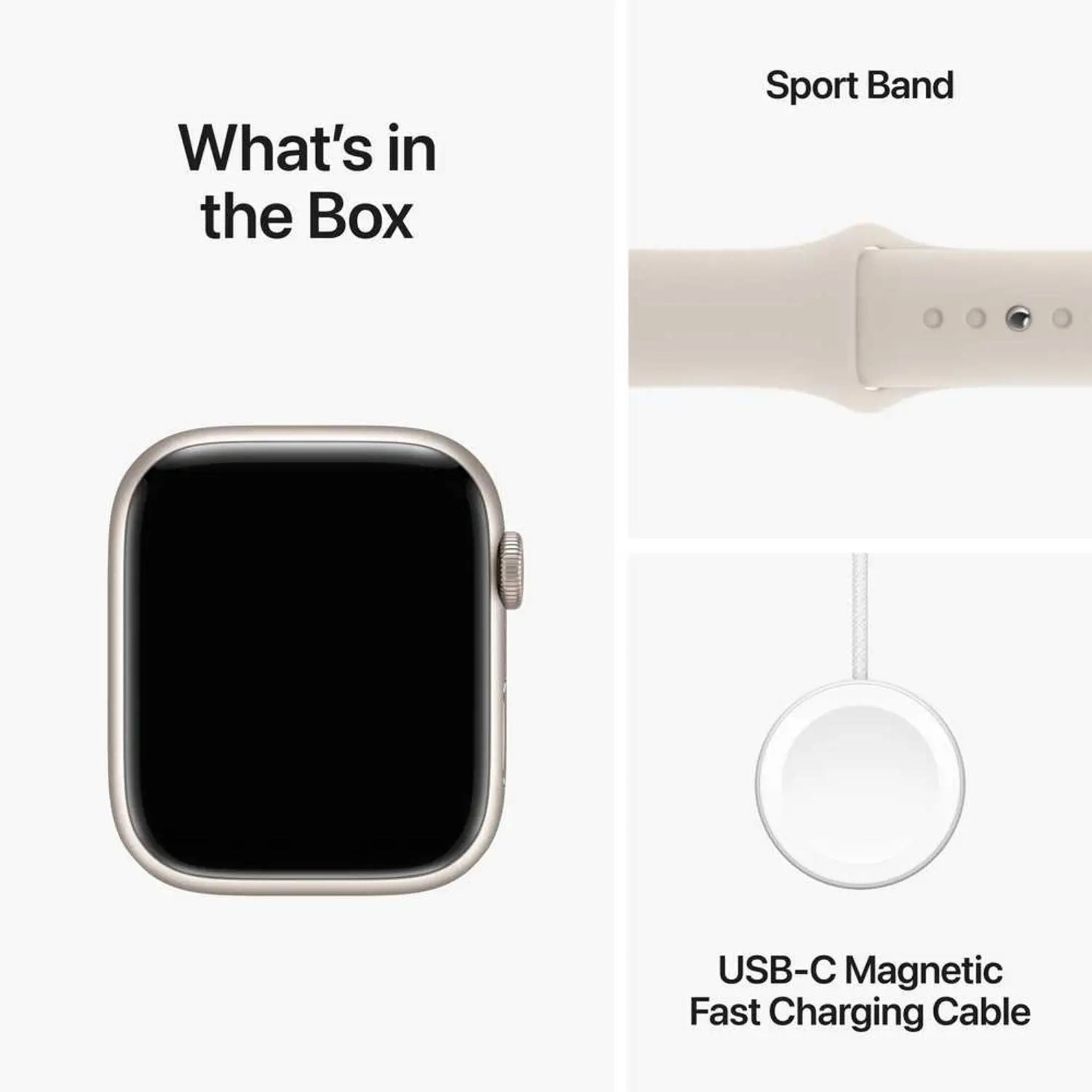 Apple Watch Series 9 GPS + Cellular 45mm Starlight Aluminium Case With Starlight Sport Band