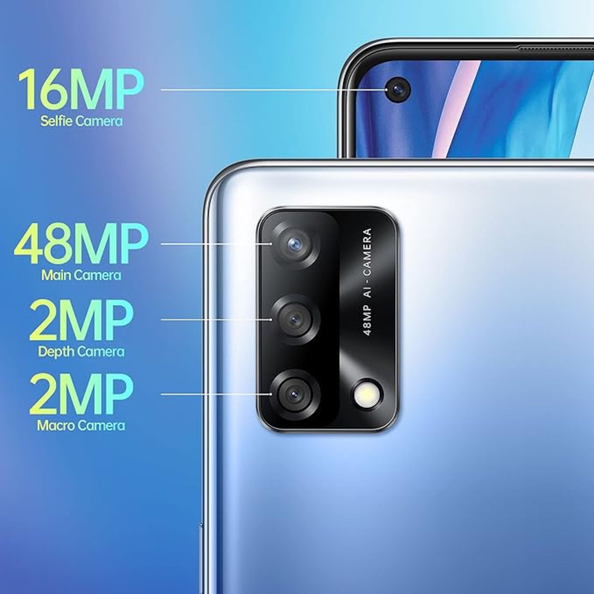 OPPO A74 Smartphone Dual SIM 128GB 6GB RAM 6.43 '' FHD+ Display 33W Flash Charge 48MP AI Triple Camera 4G LTE Android Mobile Phone-Midnight Blue