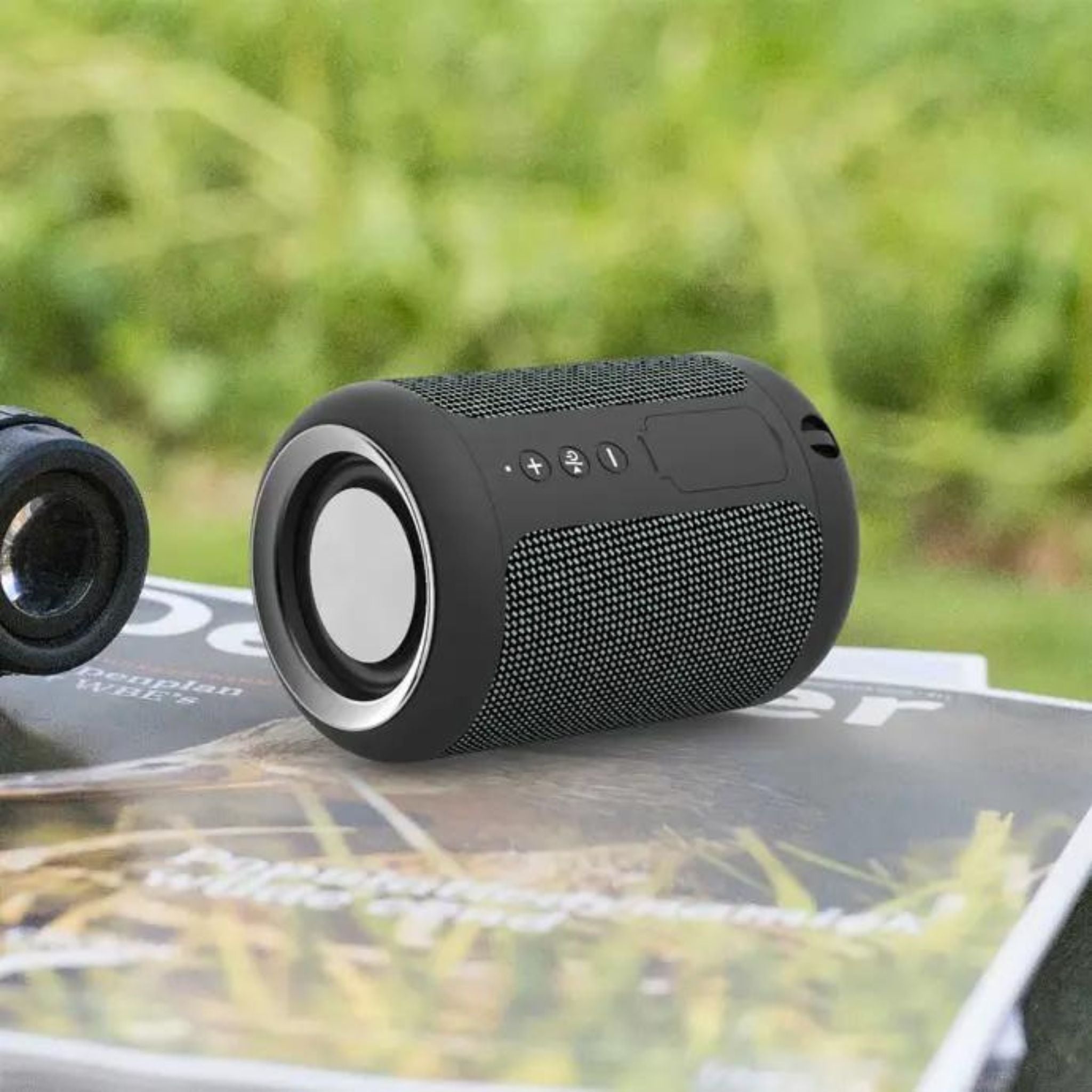 Porodo Soundtec Outdoor Speaker with Flexible Audio Input & Deep Bass, Up to 8 Hours Working Time, 1800mAh Battery Capacity, 40mm Driver Size, Water-Proof, Portable Design - Black