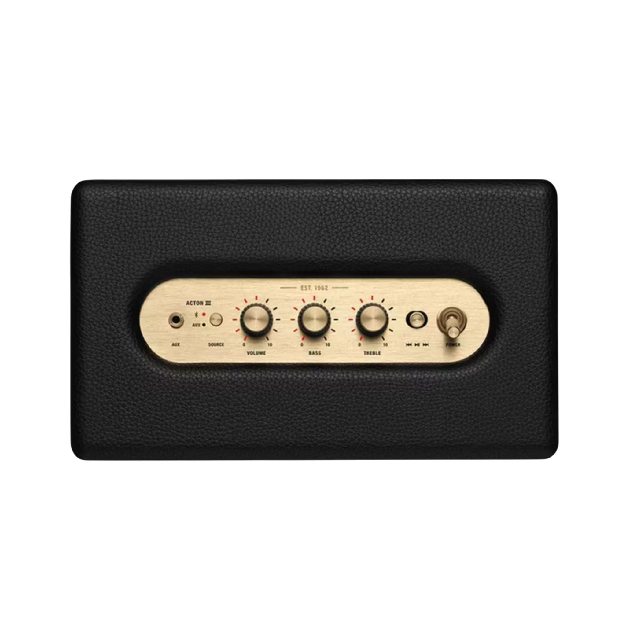 Marshall Action III Wireless Bluetooth Stereo Speaker with Bluetooth Version 5.2, 2 Hours Charging Time, 32 Hours Play Time, Fast Charging, Water Resistant, USB-C Charging Port - Black