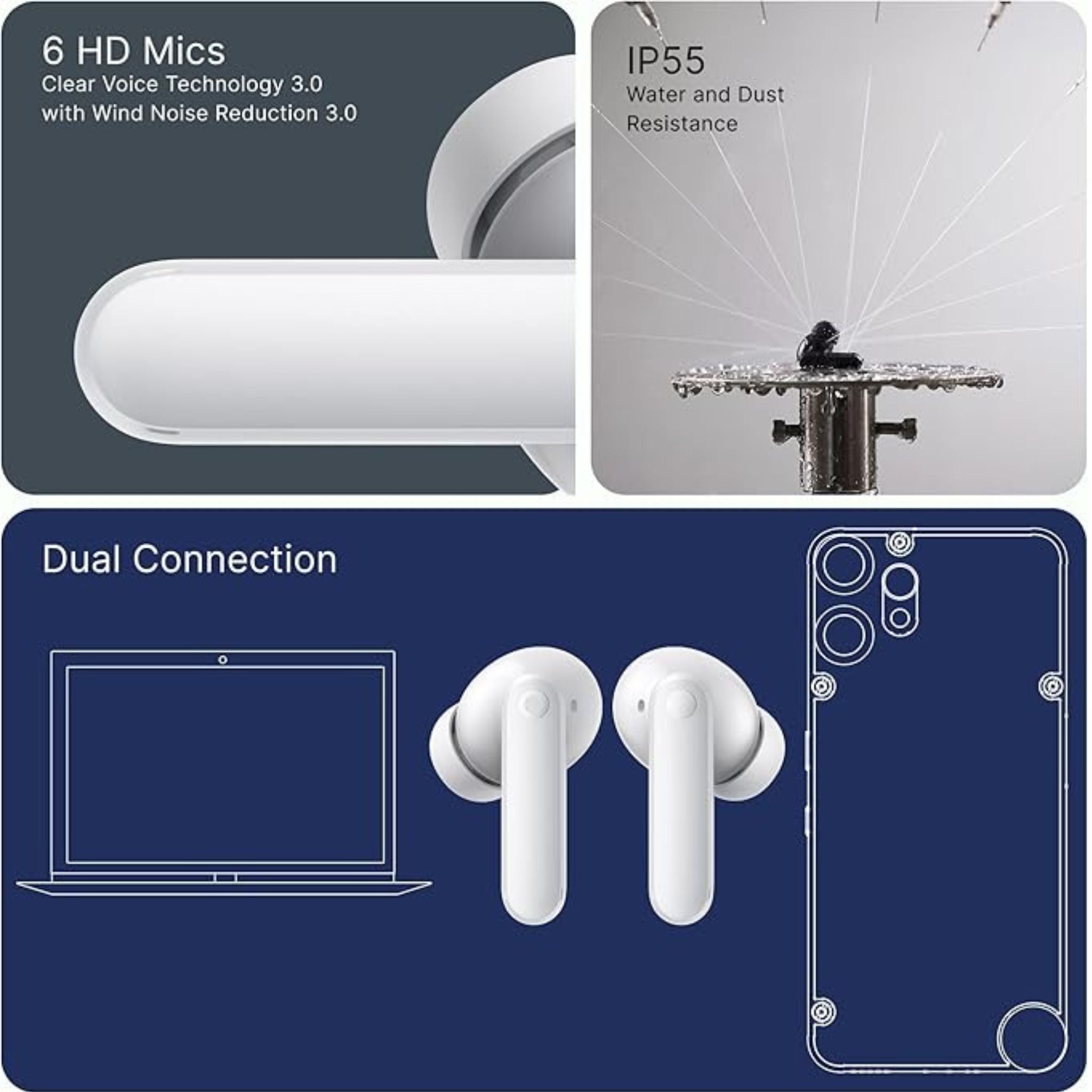 CMF Buds 2 Plus , Wireless Earbuds Adaptive Noise Cancelling, Hi-Res Audio Bluetooth Headphones, 12mm Drivers for Deep Bass, 50dB ANC 61.5H Playtime, Sport Ear Buds with 6 Mics, Blue