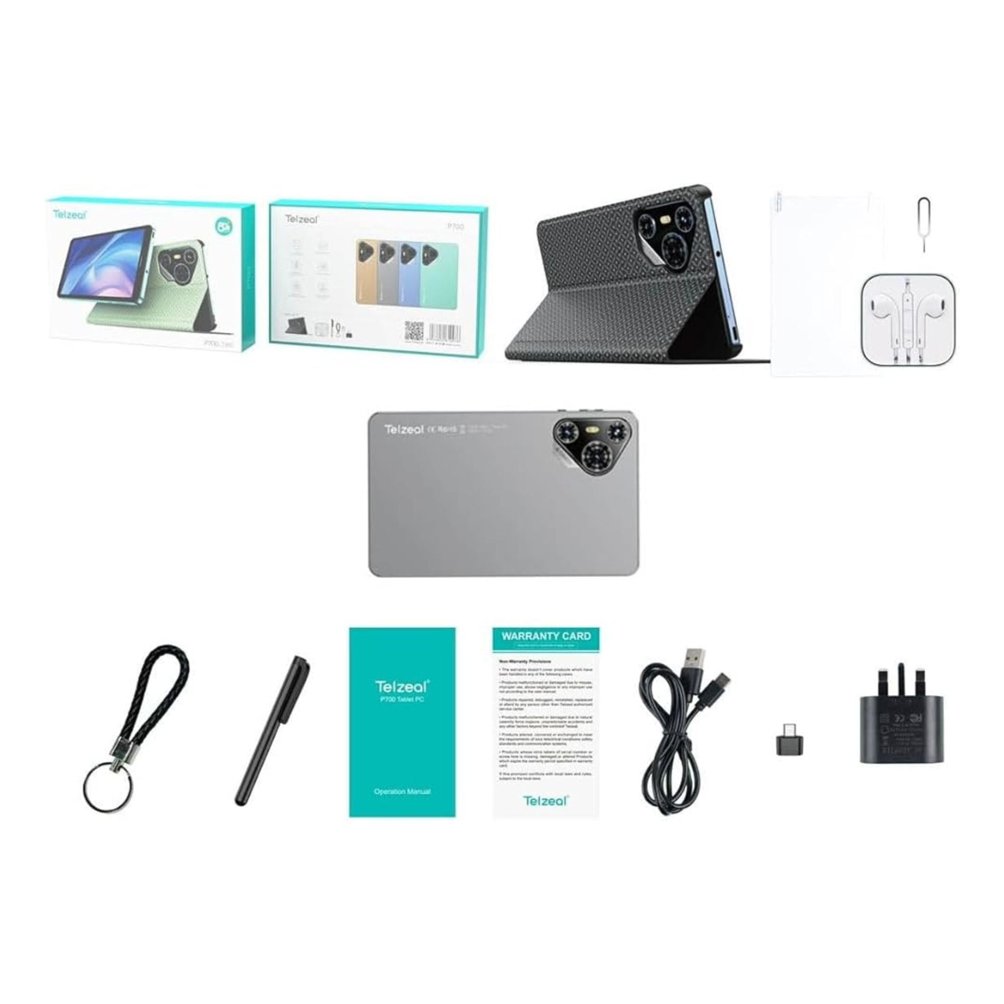 Telzeal P700 5G 7 Inch Android Tablet with Dual SIM 6GB RAM 256GB ROM and 3000 mAh Battery- Grey