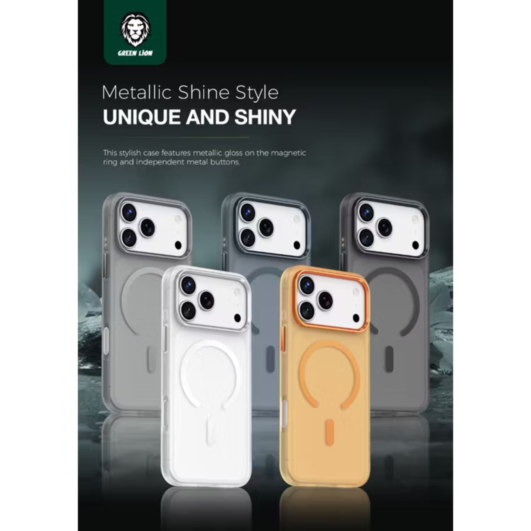 Green Lion Matte MagSafe X Case for iPhone 17 Pro, Comfortable Grip, Anti-Scratch, Metal Buttons, Anti-Fingerprint, Drop Protection, Camera Protection - Blue Titanium