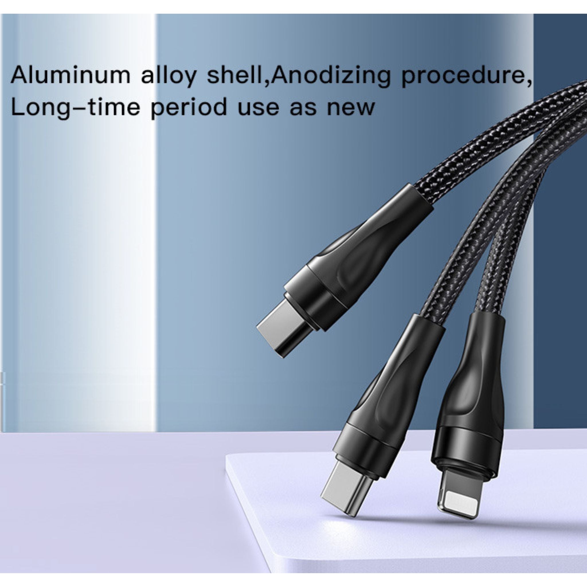 Yesido CA110 4 in 1 Charging Data Cable | Type-C to 2 TC + 2 IP Mobile Phone Charging Cable