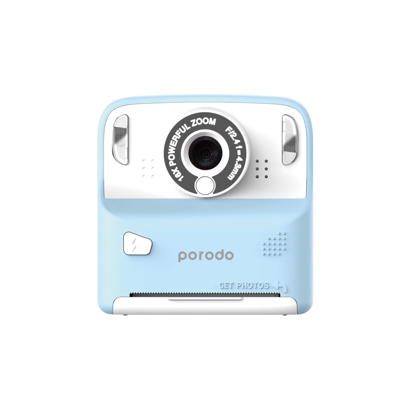 Porodo Lifestyle Kids 10000mAh Print Camera with 320 x 240 Screen Resolution, Type-C Charging Port, 2.4" Wide Screen, Built-in Games, 12MP Image Resolution, Built-in Fill Light - Blue