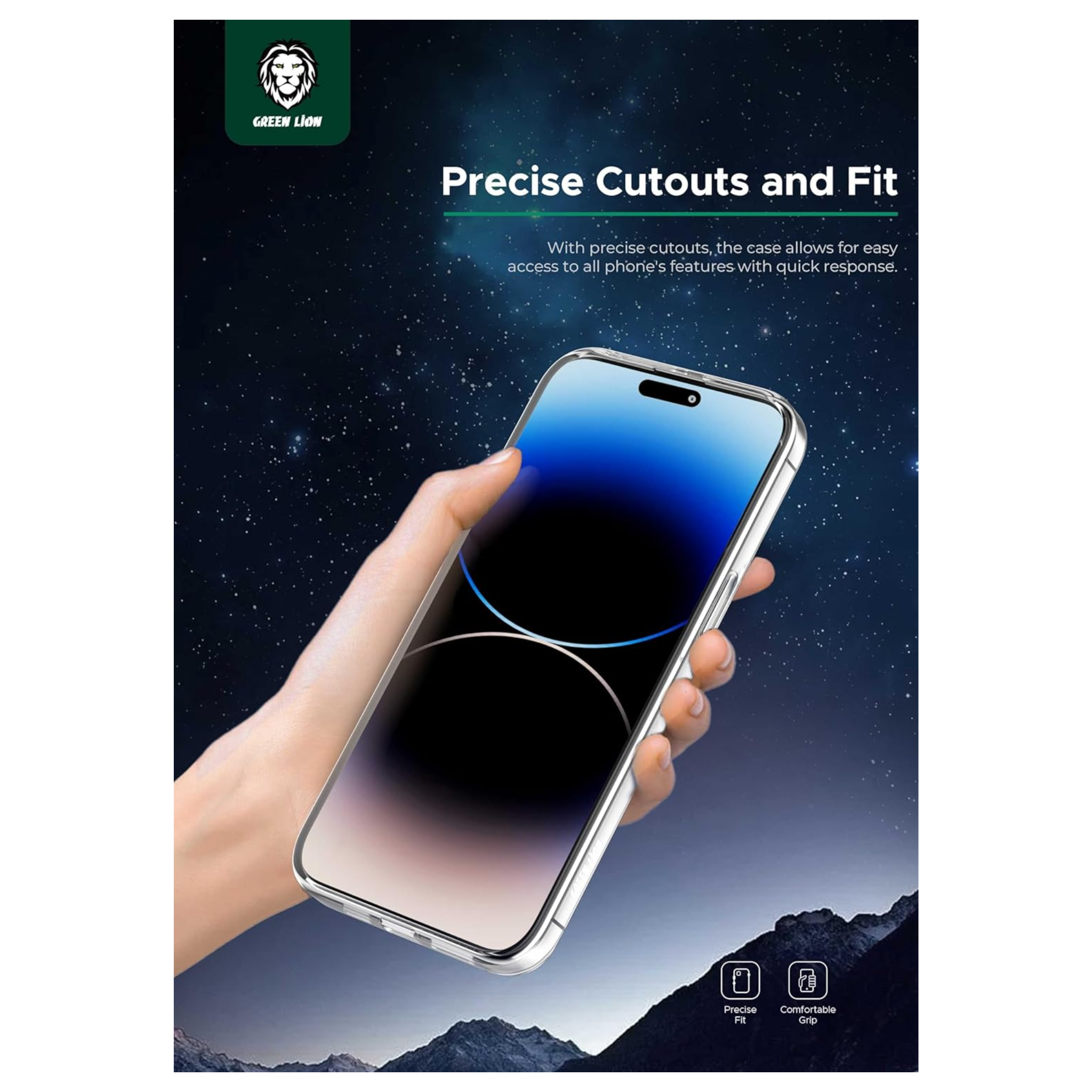 Green Lion for iPhone 15 Pro Case - Cyrstal Clear Case Protector - Anti-Scratch - Drop Resistant Protective Cover - Shockproof - Full Slim Bumper Protection Back Cover for iPhone 15 Pro 6.1" - Clear