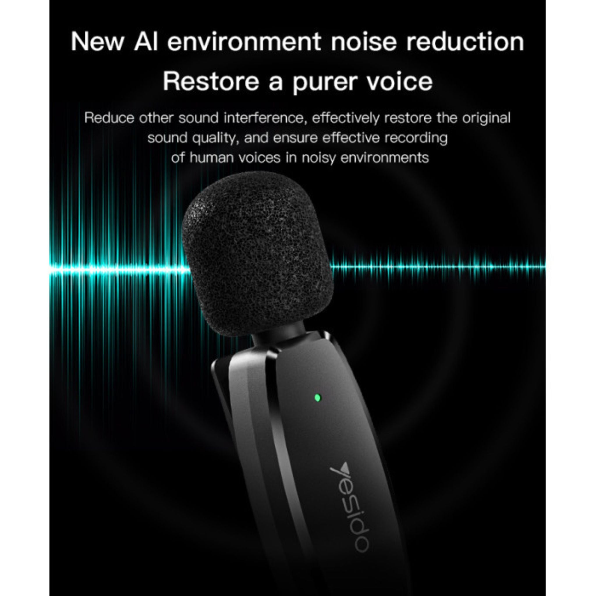 Yesido KR15 portable 360 pickup voice IP Type-c 2 in 1 transmit port 2 wireless MEMS Microphone