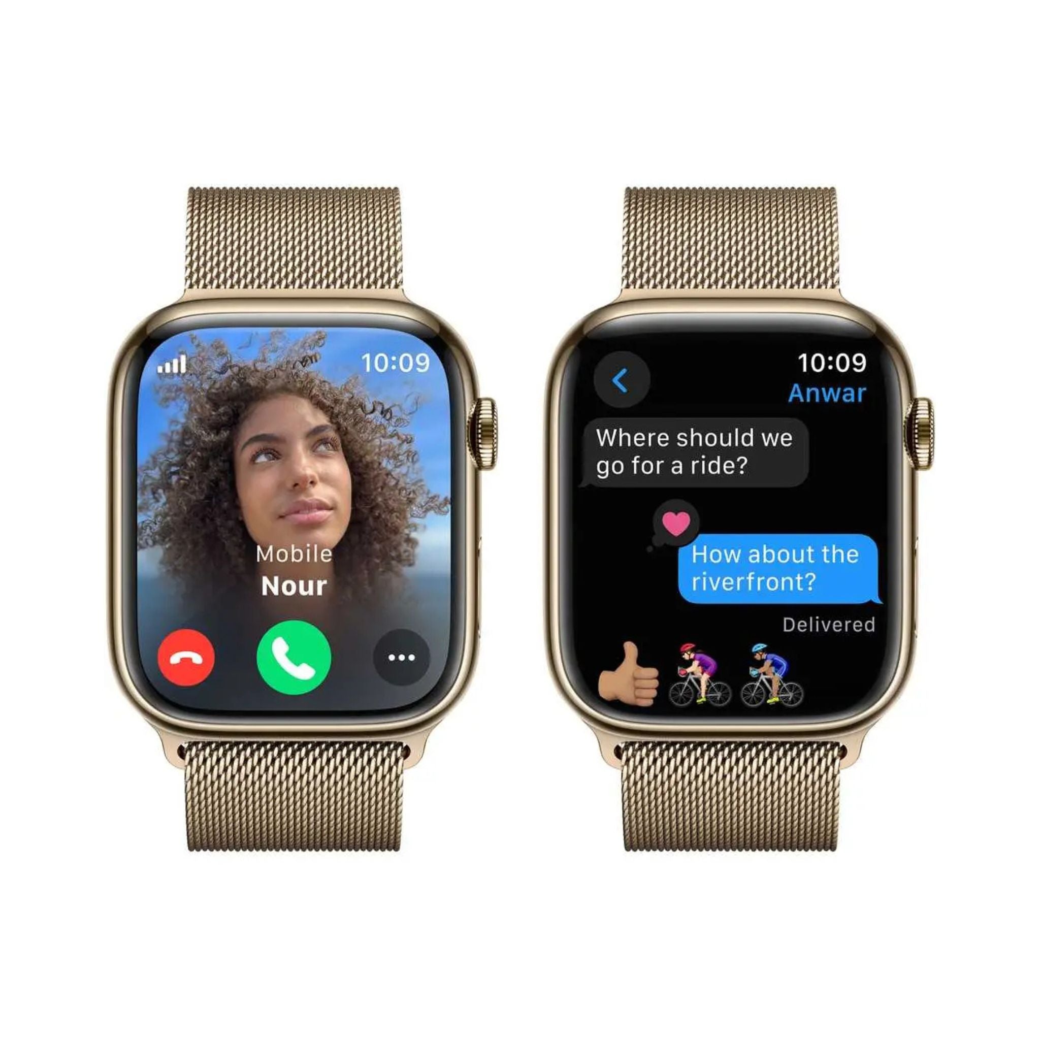 Apple Watch Series 9 GPS + Cellular 45mm Gold Stainless Steel Case with Gold Milanese Loop – Middle East Version