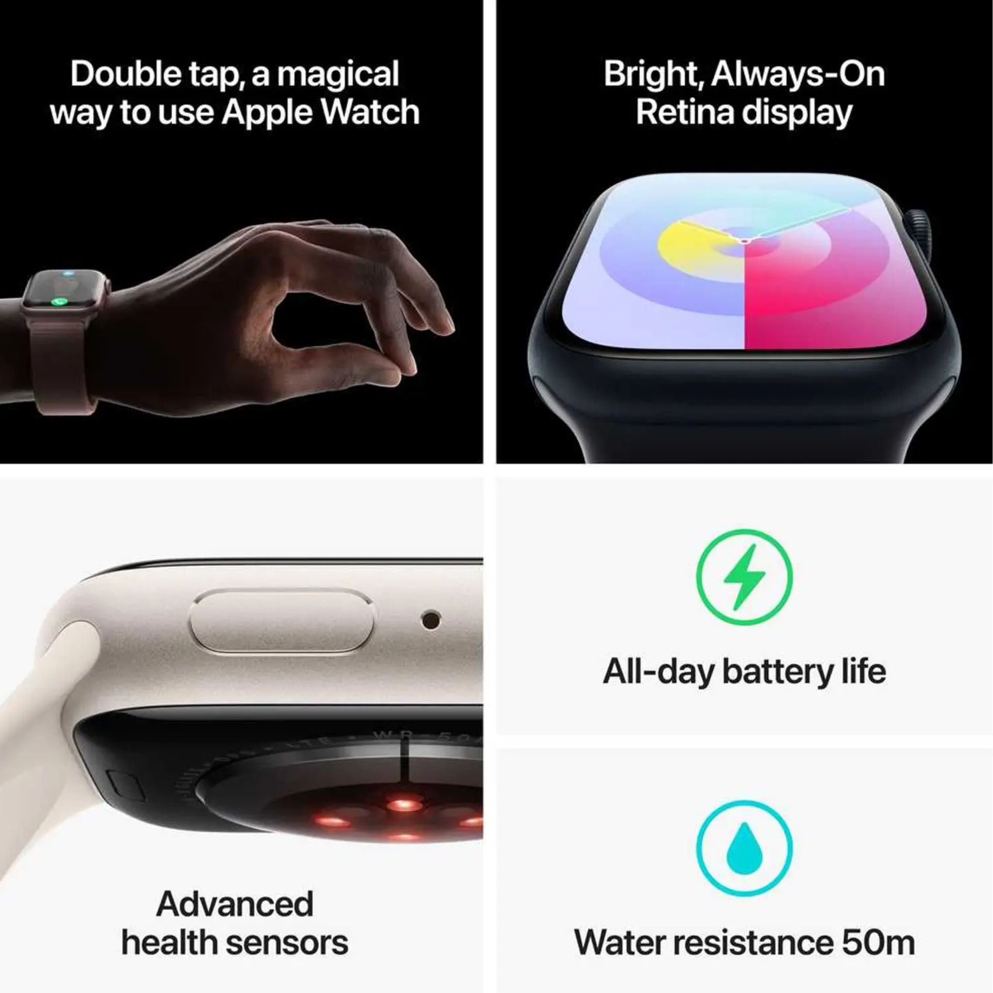 Apple Watch Series 9 GPS + Cellular 45mm Gold Stainless Steel Case with Gold Milanese Loop – Middle East Version