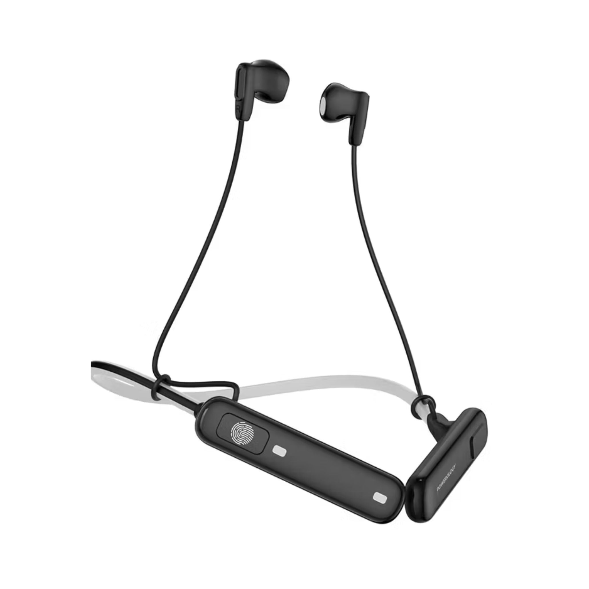 Powerology Voix ENC Neckband Earphones with Dual Microphone, 10mm Speakers, 500mAh Battery, Low Latency Audio, Secure Magnetic Earbuds, Hi-Fi Sound, Sweat & Water Resistant, Up to 60 Hours Play & Talk Time - Black