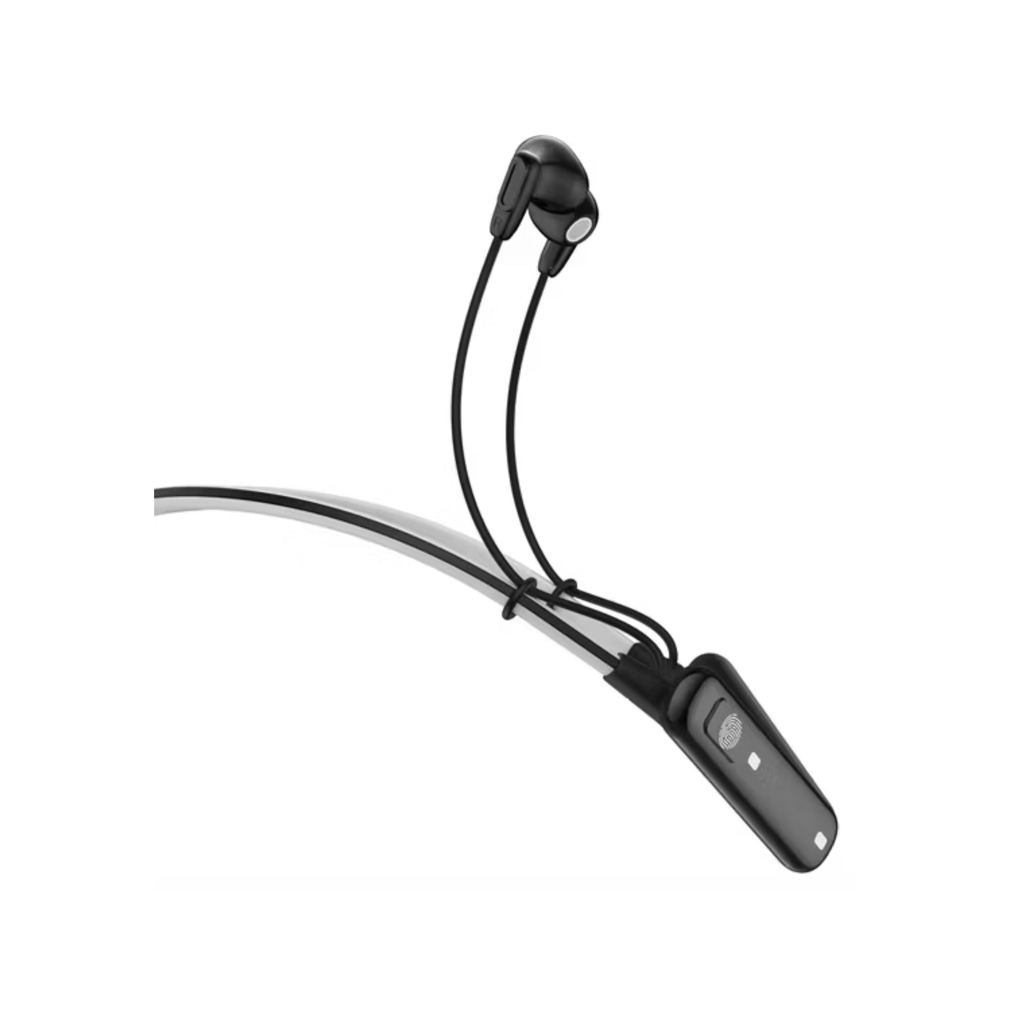 Powerology Voix ENC Neckband Earphones with Dual Microphone, 10mm Speakers, 500mAh Battery, Low Latency Audio, Secure Magnetic Earbuds, Hi-Fi Sound, Sweat & Water Resistant, Up to 60 Hours Play & Talk Time - Black