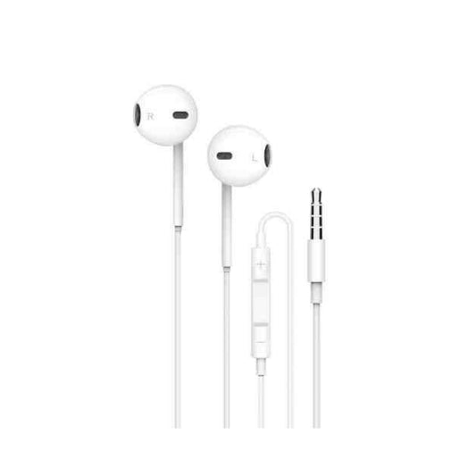 Porodo Soundtec Stereo Earphones 3.5mm with High-Clarify Mic - White