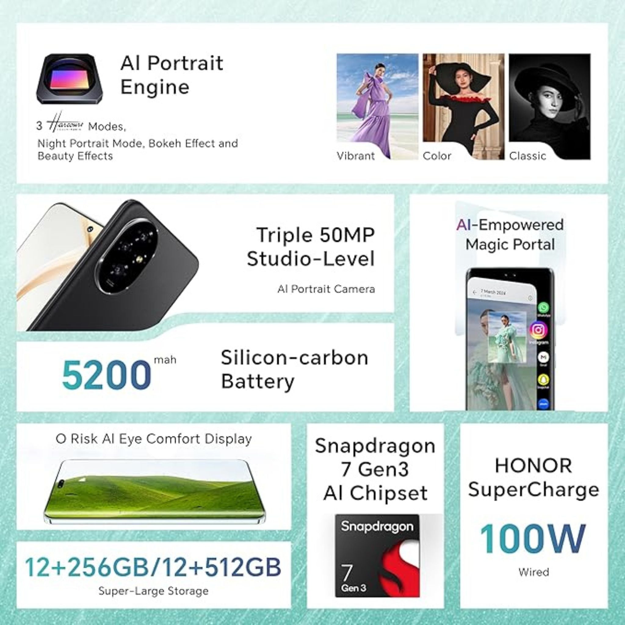 Honor 200 5G, Dual SIM 12GB RAM 512GB ROM - International Version - Black