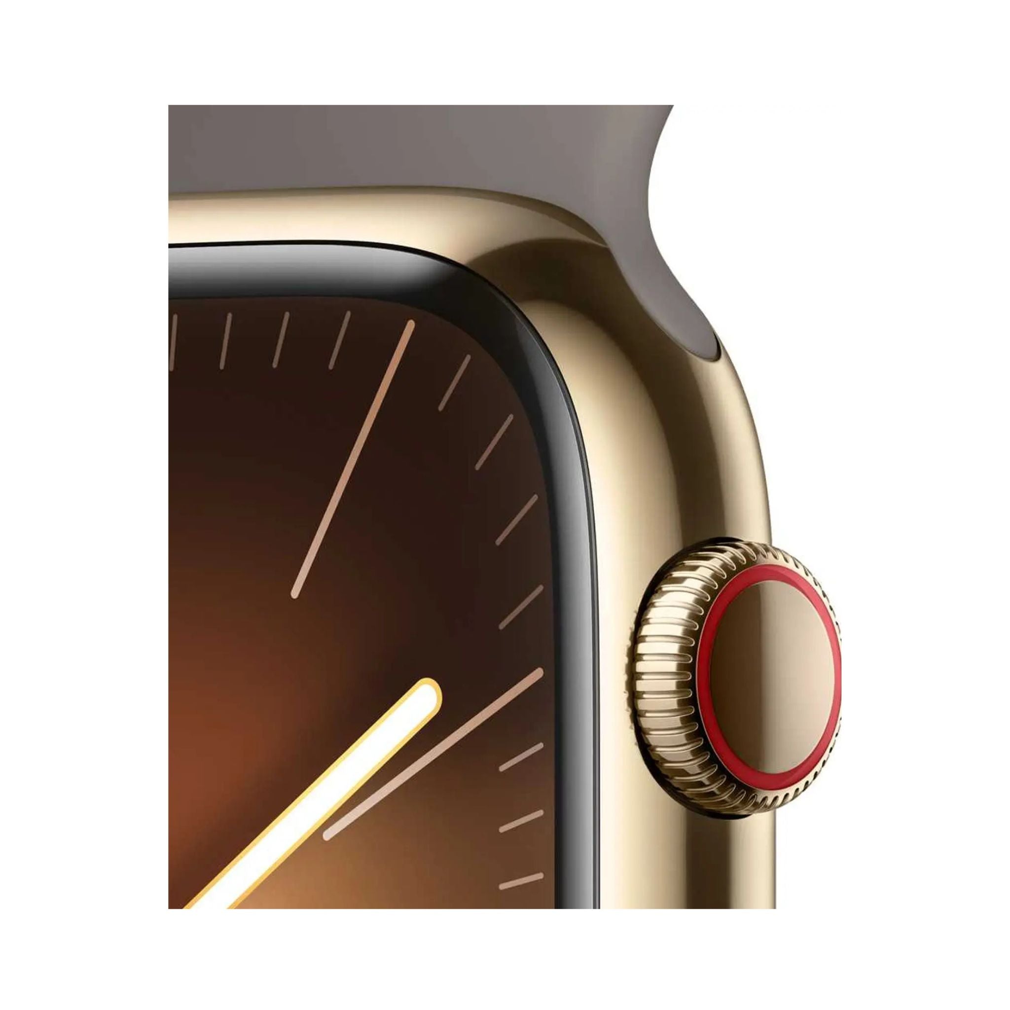 Apple Watch Series 9 GPS + Cellular 45mm Gold Stainless Steel Case with Clay Sport Band S/M – Middle East Version