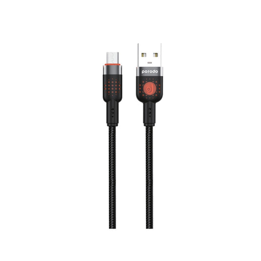 Porodo Aluminum Alloy Braided Cable USB to Micro 1.2m - Black