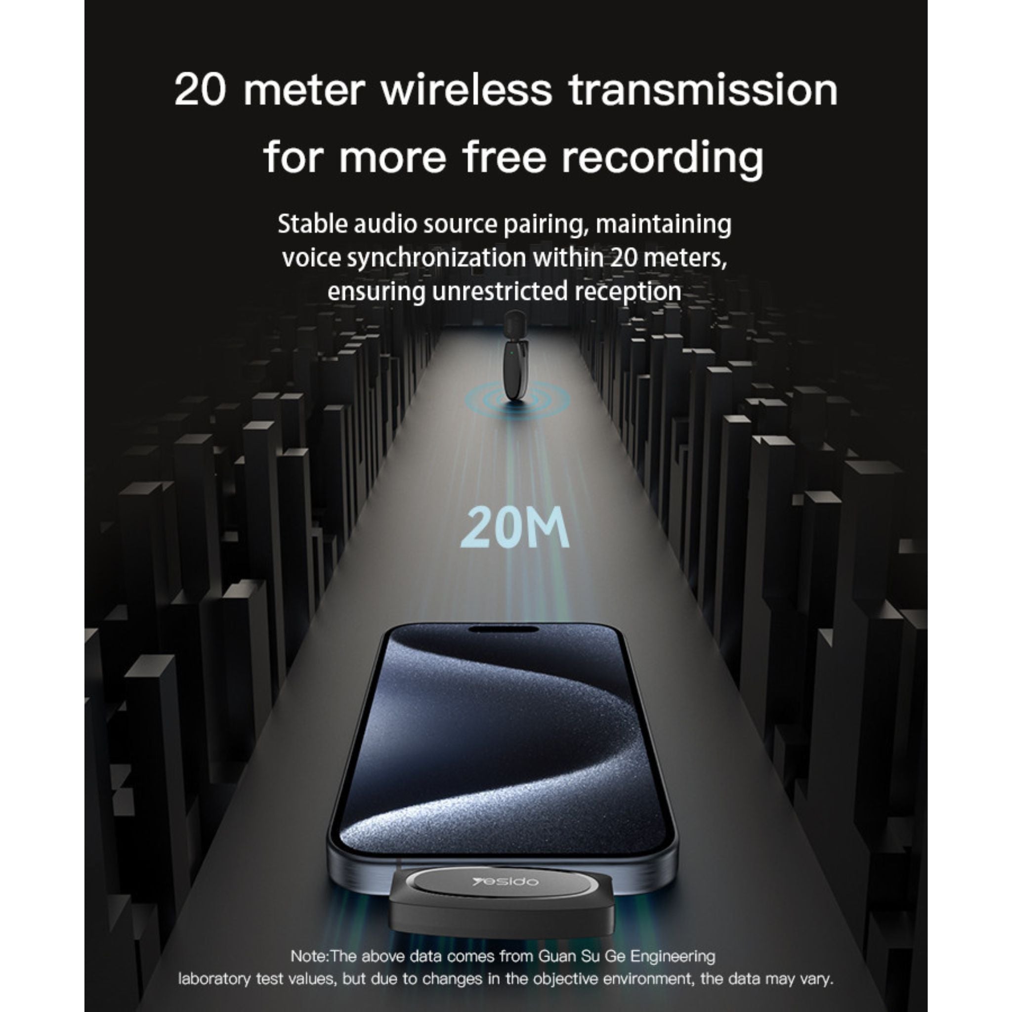 Yesido KR15 portable 360 pickup voice IP Type-c 2 in 1 transmit port 2 wireless MEMS Microphone