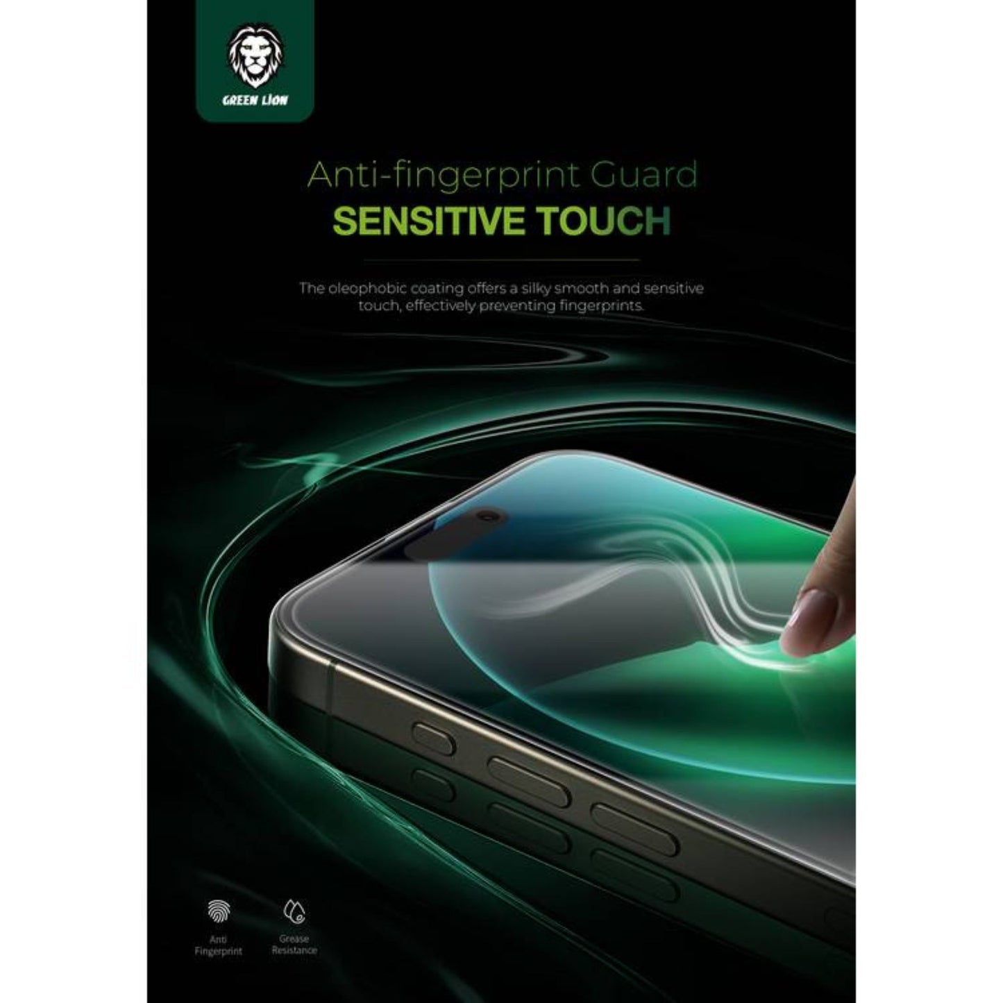 Green Lion 9H Steve HD Glass Protector for iPhone 16, Bubble Free, Highly Responsive, Anti Fingerprint, Anti Scratch - Clear