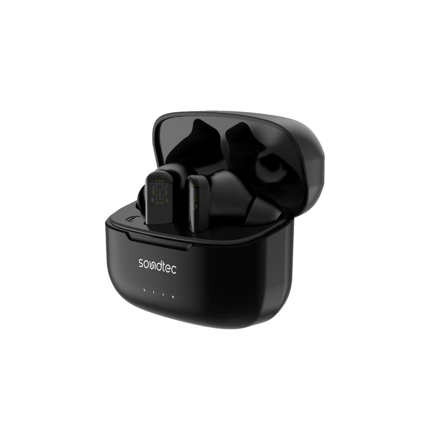 Porodo Soundtec ANC & ENC TWS Earphone with Transparent Earbuds - Black