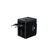 A black EARLDOM universal dual USB port charger with a switch and two USB ports.