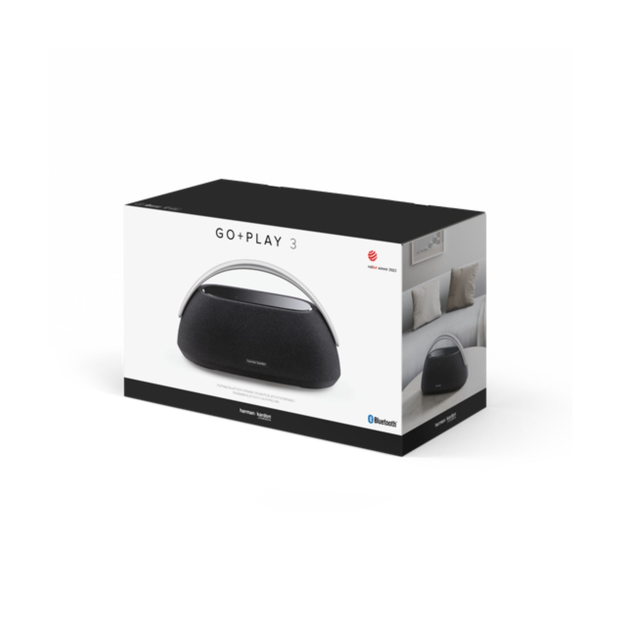 Harman Kardon Go Play 3 Portable Bluetooth Speaker with Superior Sound, Type-C USB Port, Up to 8 Hours Music Play Time, 3 Hours Charging Time, Bluetooth Version 5.2, Built-in Battery - Black
