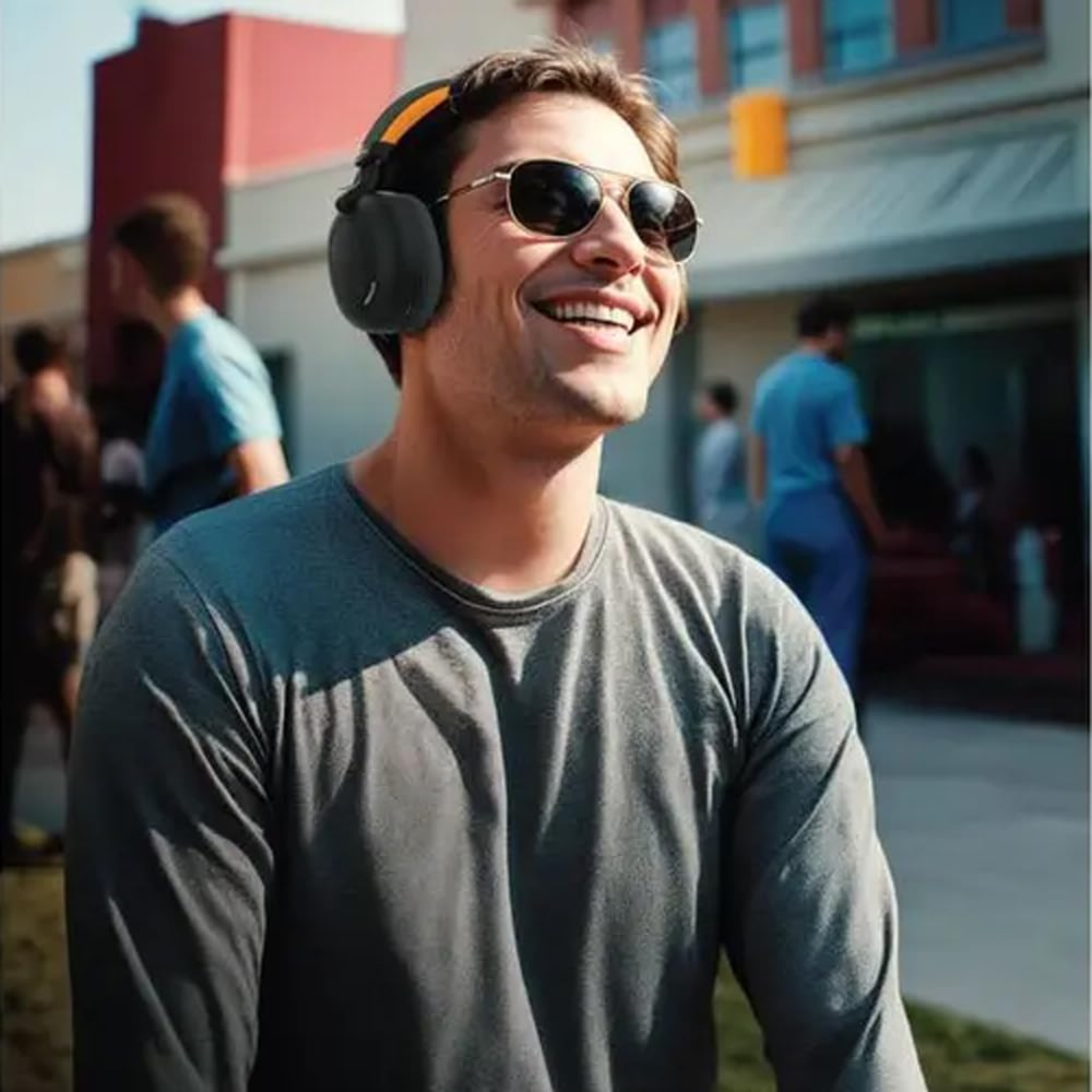 Green Lion Sunstone Headphone,AUX Support,40mm Driver,10M Distance,36H Working Time,2.5H Charging Time,Built-In Microphone,Bluetooth V5.3,Fit & Comfortable - Black/Orange