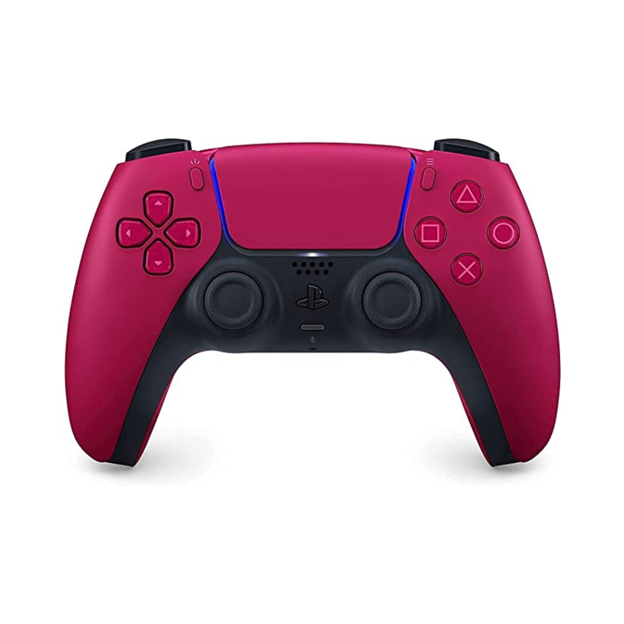 PlayStation 5 DualSense wireless controller in Cosmic Red color.
