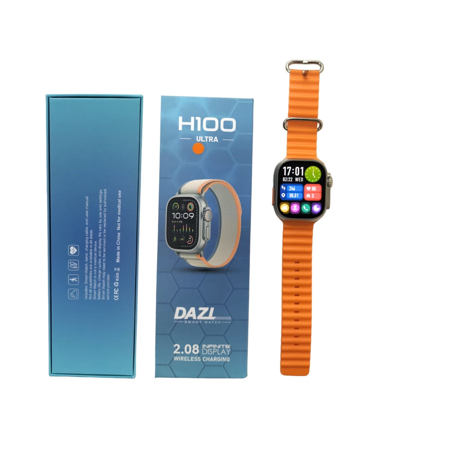 Premium SmartWatches for Men and Women with Bluetooth Call 1.96"Full Touch_Orange