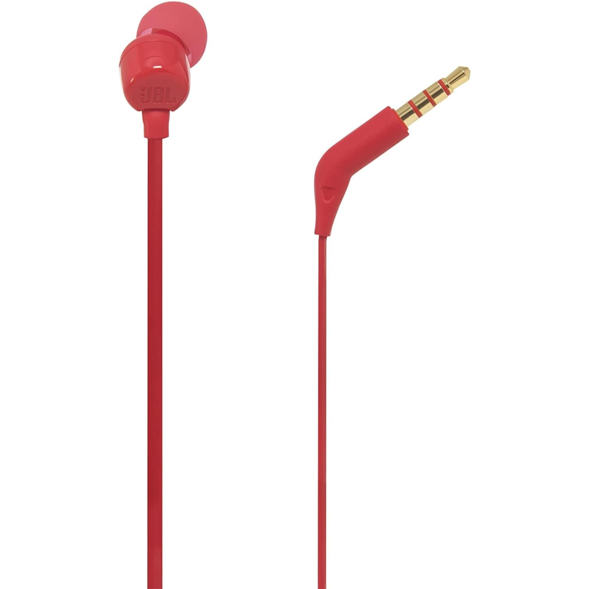 JBL T110 Wired Universal In-Ear Headphones, 6 Hours Battery Life, 2 Hours of Charging Time, Anti-Tangle Design - Red
