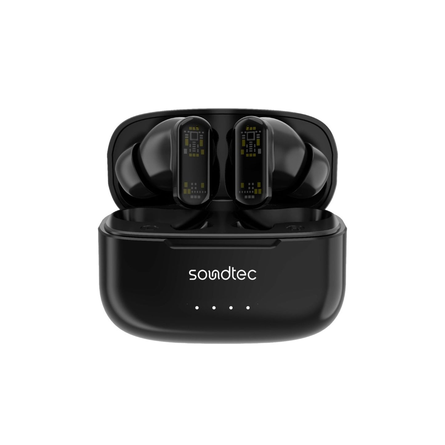 Porodo Soundtec ANC & ENC TWS Earphone with Transparent Earbuds - Black