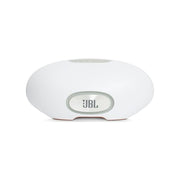 White JBL speaker on a white background