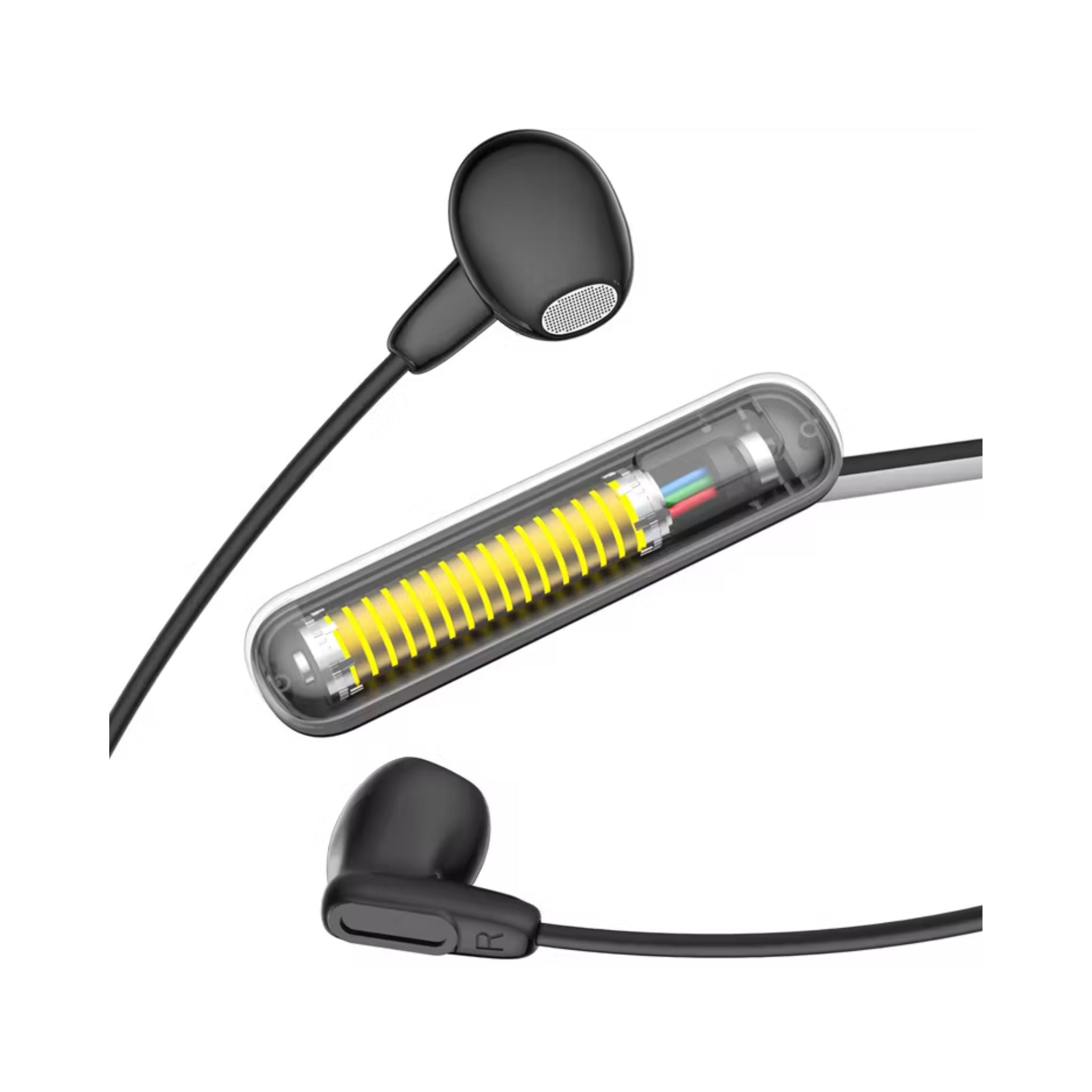 Powerology Voix ENC Neckband Earphones with Dual Microphone, 10mm Speakers, 500mAh Battery, Low Latency Audio, Secure Magnetic Earbuds, Hi-Fi Sound, Sweat & Water Resistant, Up to 60 Hours Play & Talk Time - Black