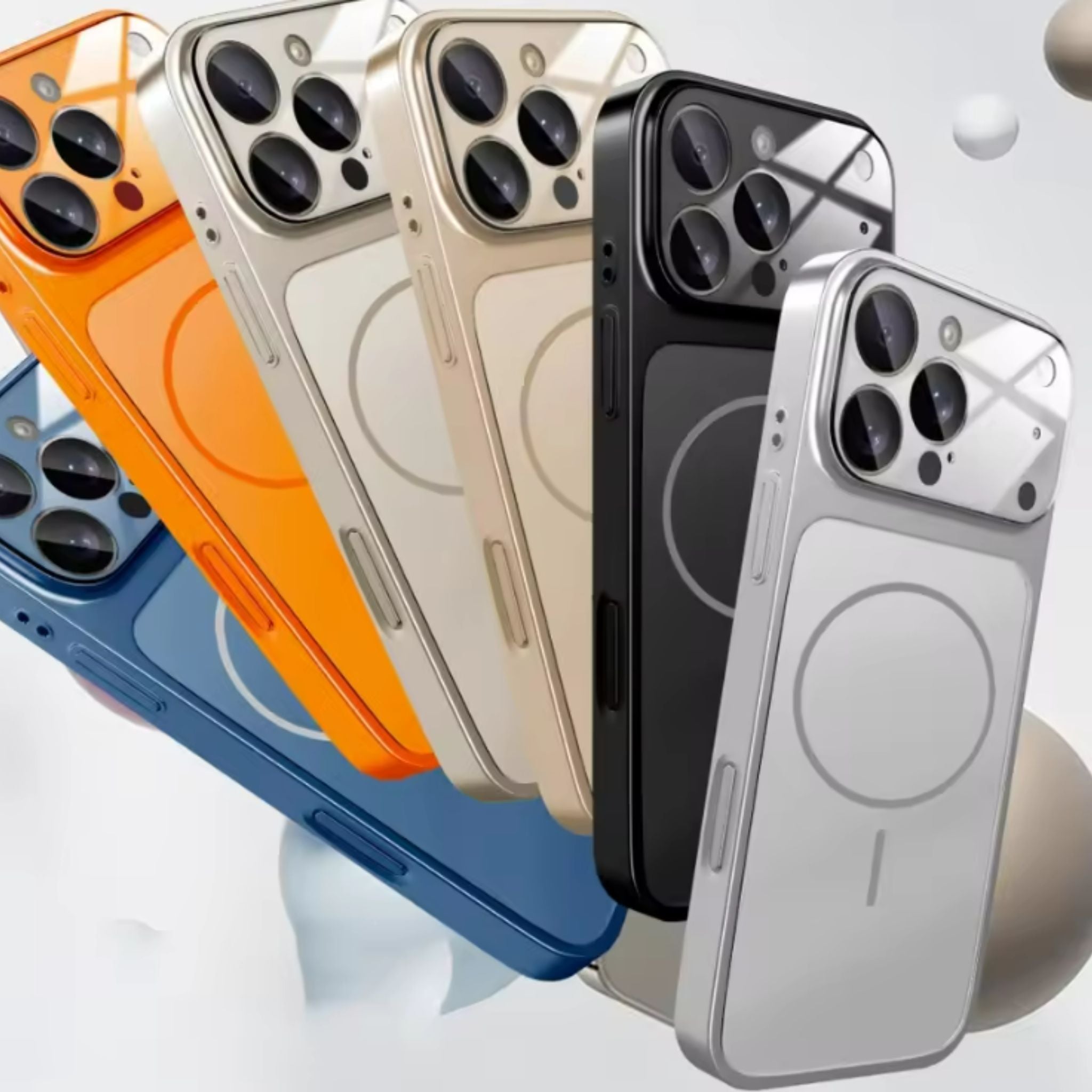 Luxury Magnetic Phone Case for iPhone 17 Pro Max Air 16 15 14 13 12 Pro Max -Nano Glass Camera Protection Hard PC Shockproof Cover