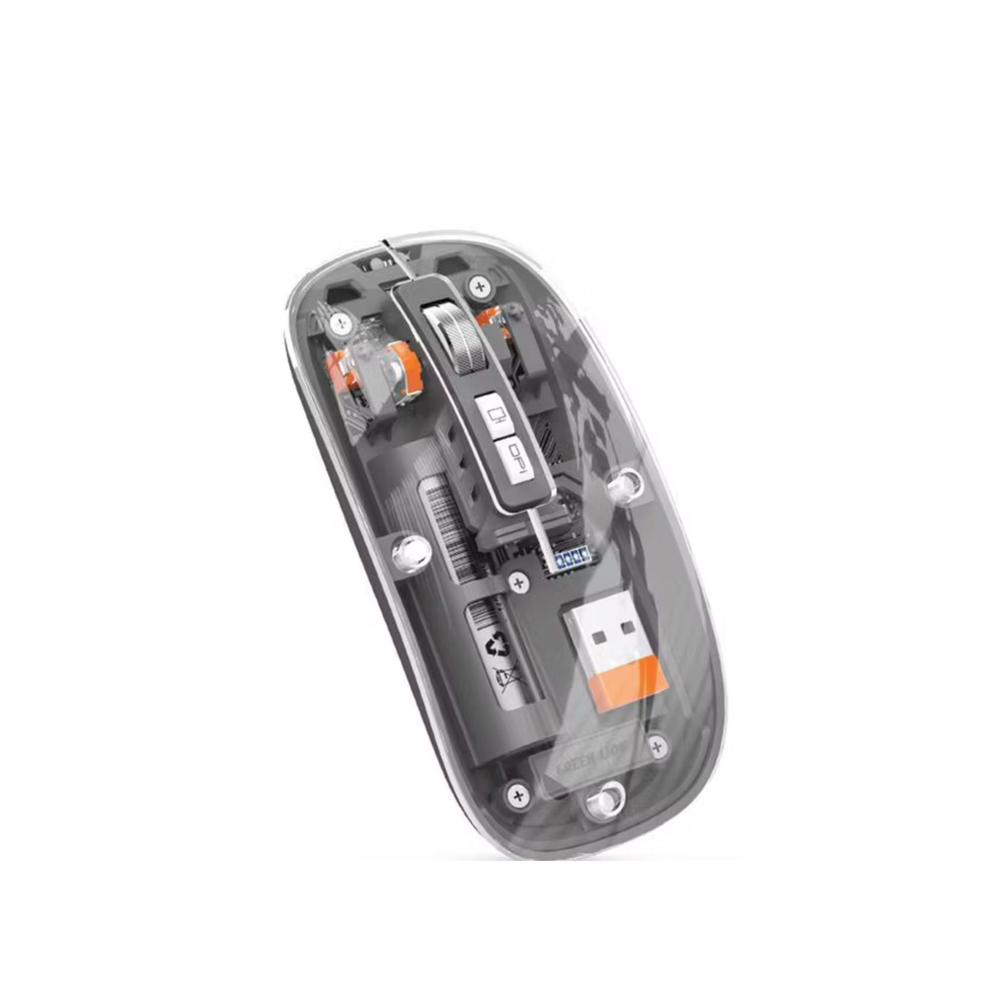Close-up of a mechanical keyboard switch on a white background