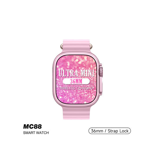 Modio MC88 Ultra Mini 36 MM Wireless Charging_Strap Lock_Screw Model Smartwatches_Pink