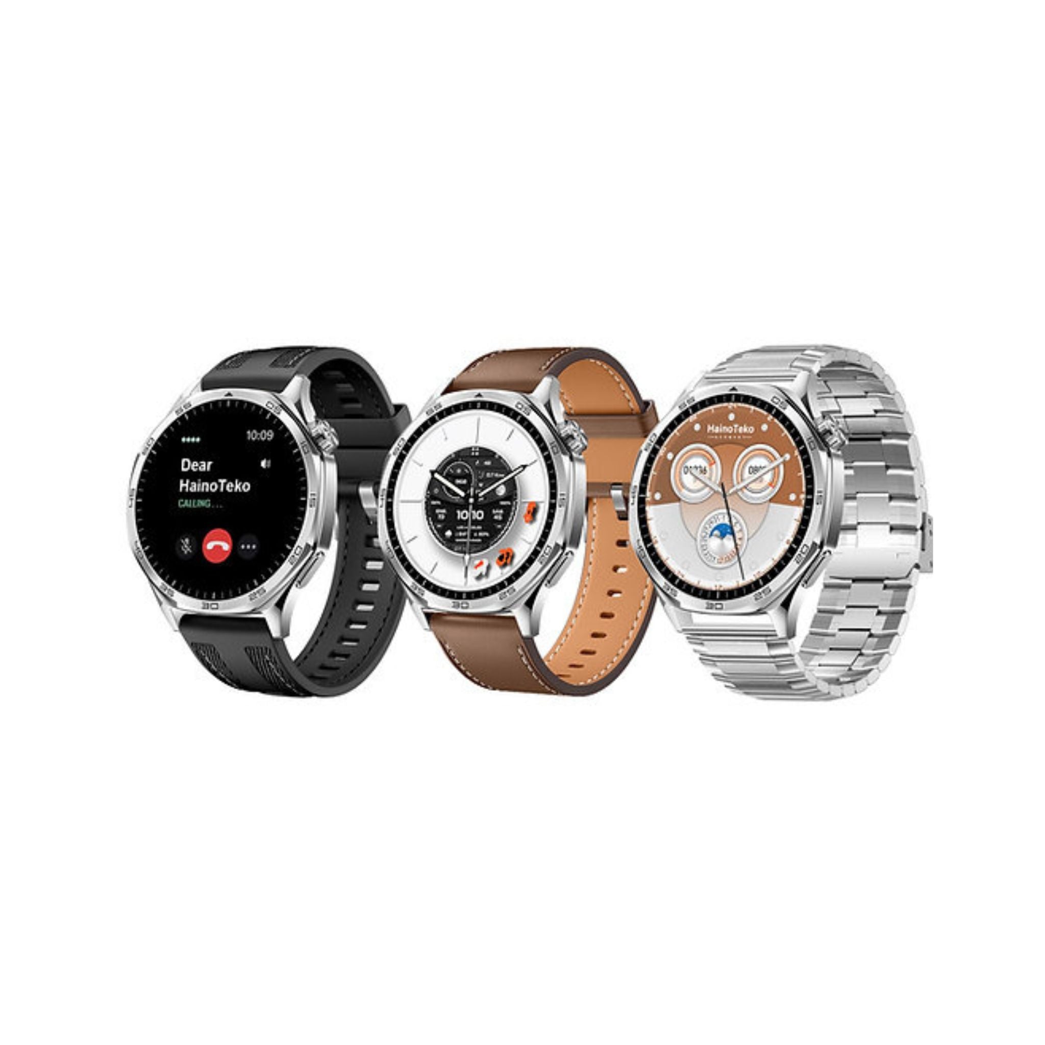 Haino Teko RW-64 GT5 Max Smartwatch with Large AMOLED Display, Voice Assistant, 3 Pair Straps – Stylish and Functional Smartwatch for Men- Silver