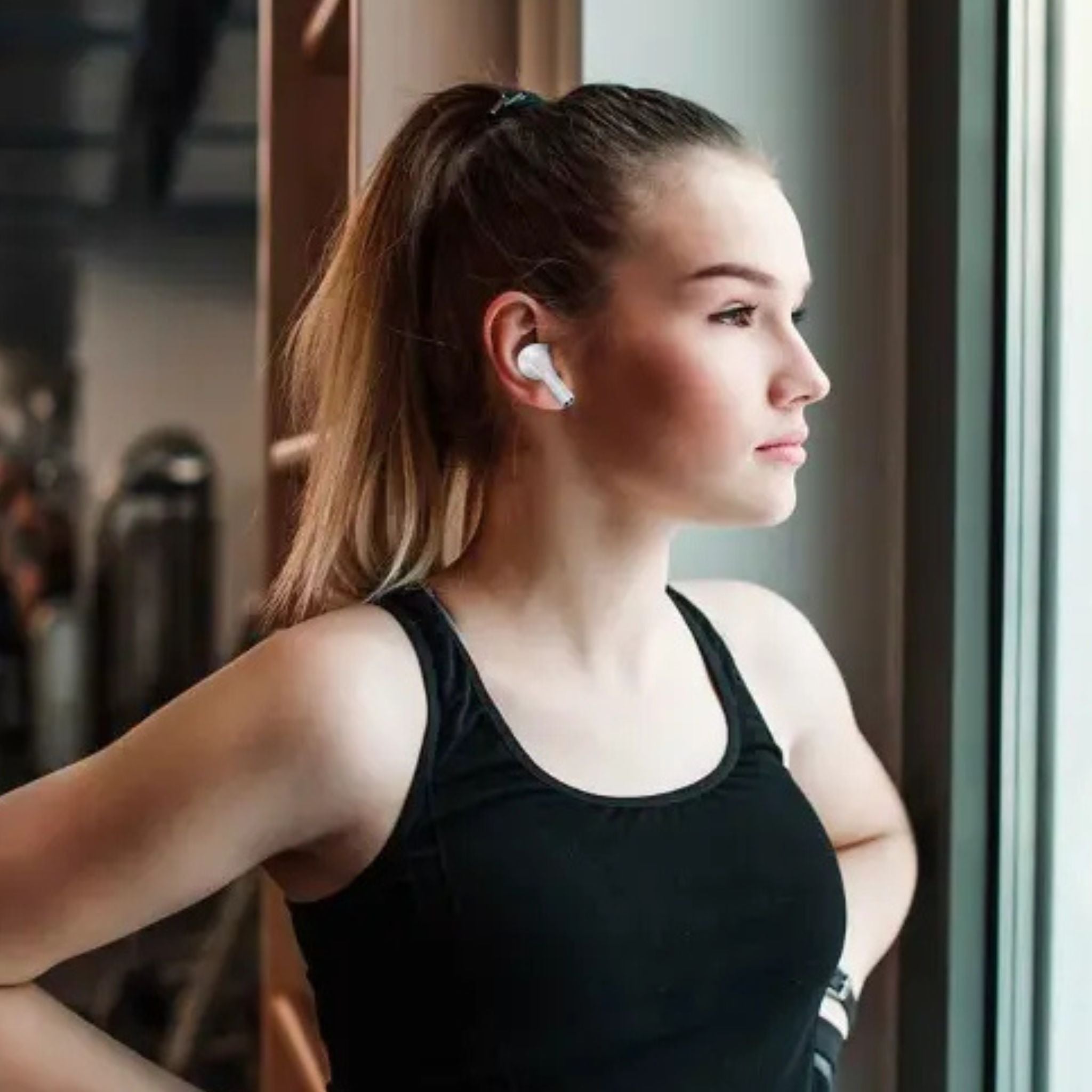 Porodo Soundtec Wonder TWS ANC Earphone with Touch Screen, Lightweight & Compact, Bluetooth V5.4, Remote Camera Trigger, Integrated Flashlight - White