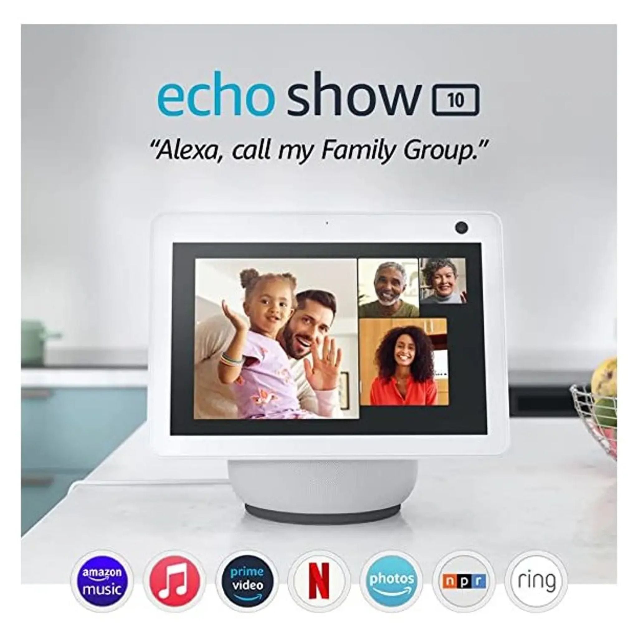 Amazon Echo Show 10 (3rd Gen) HD Smart Display with Motion and Alexa - Glacier White