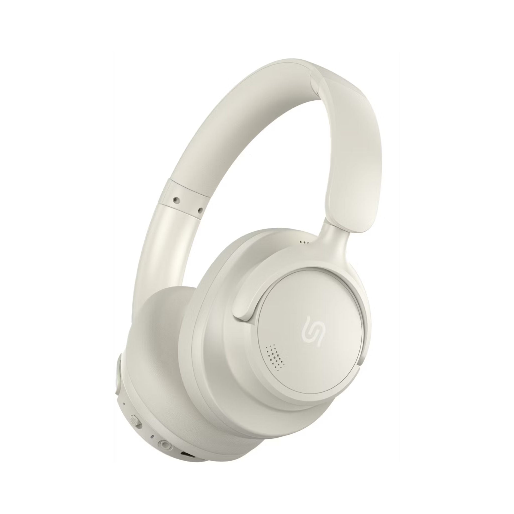 White over-ear headphones on a white background