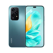 Honor smartphone showing front and back on a white background
