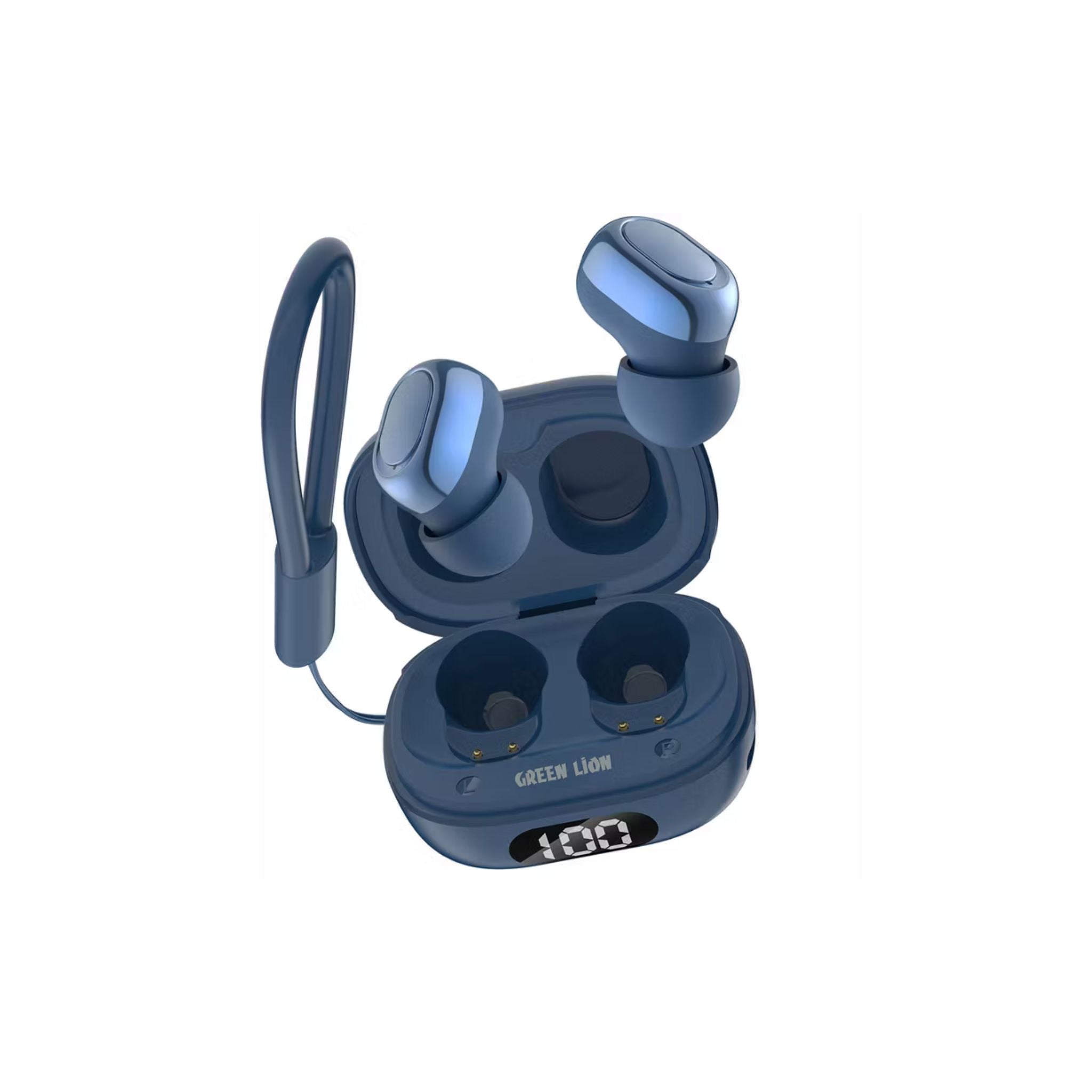 Green Lion Mittersill True Wireless Earbuds with ENC, Up to 6 Hours Playtime, IPX5 Waterproof Resistance Level, Bluetooth Version 5.4, Up to 10m Transmission Range, Type-C Charging Port, Dual-Microphone, Strap Included