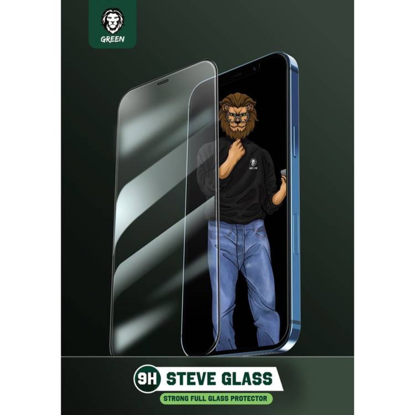 Green Lion 9H Steve Glass Strong Full Screen Protector Compatible for iPhone 11 Pro Max, Easy Apply and Remove, Bubble-free Tempered Glass - Clear