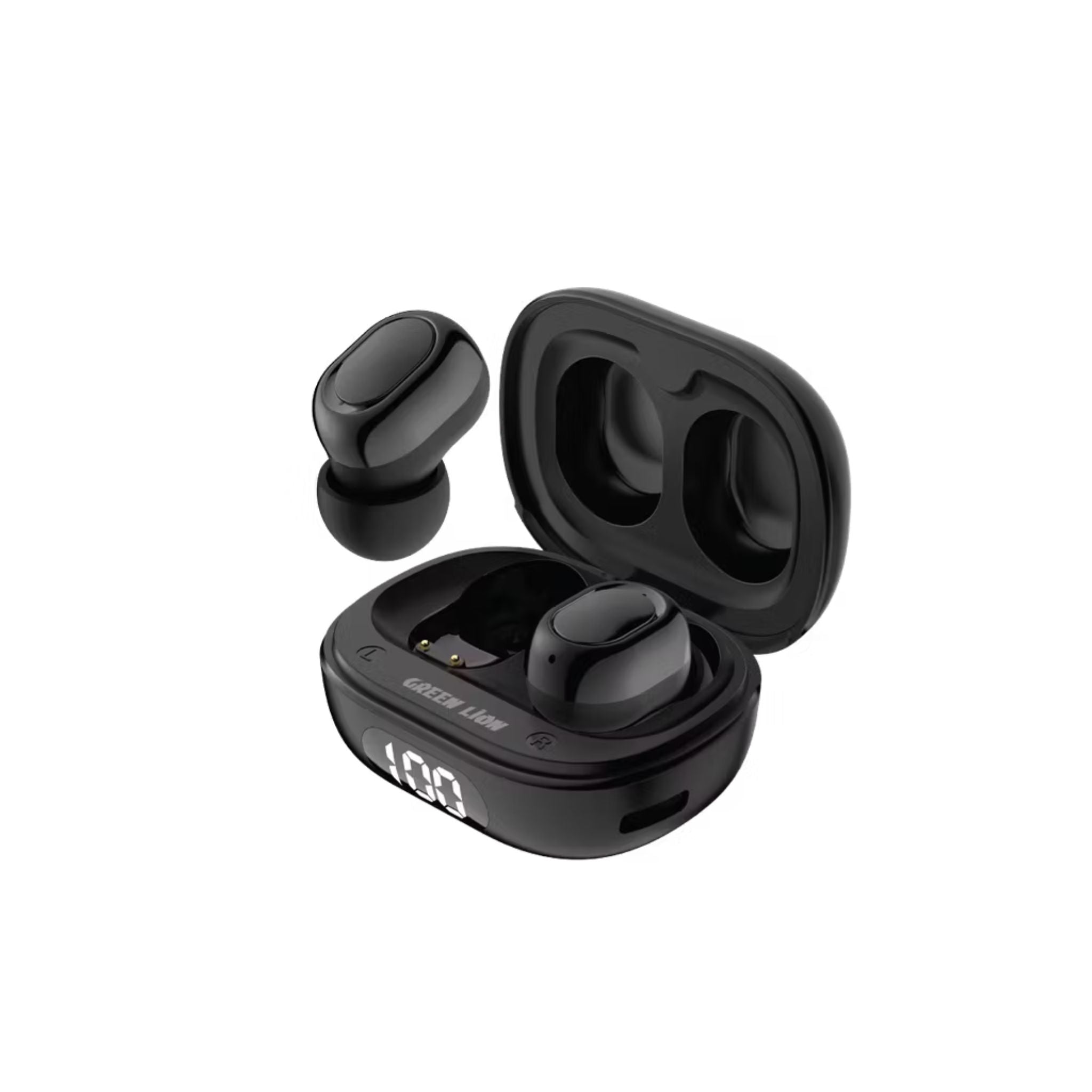 Green Lion Mittersill True Wireless Earbuds with ENC, Up to 6 Hours Playtime, IPX5 Waterproof Resistance Level, Bluetooth Version 5.4, Up to 10m Transmission Range, Type-C Charging Port, Dual-Microphone, Strap Included