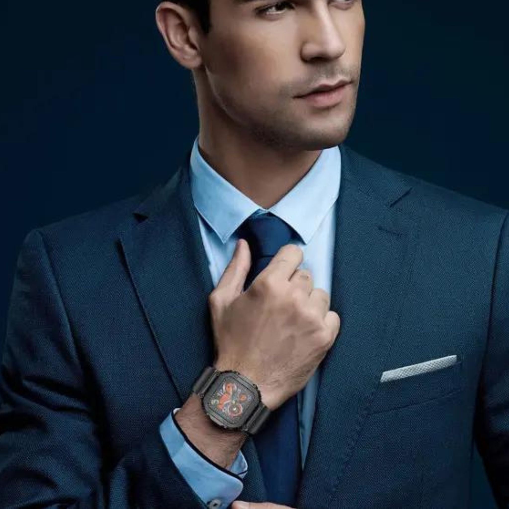 Porodo Nomad Smartwatch: 1.54" Display, 5-Day Battery Life, Fast 2-Hour Charge, Bluetooth 5.3, Compatible with Android 4.4+ & iOS 9.0+ - Black