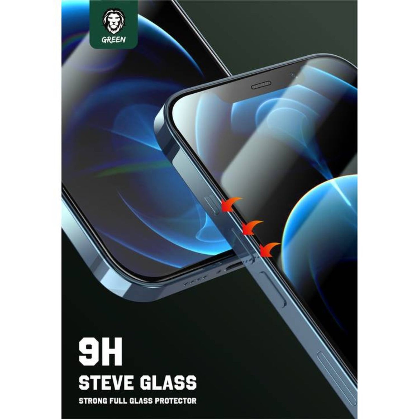 Green Lion 9H Steve Glass Strong Full Screen Protector Compatible for iPhone 11 Pro, Easy Apply and Remove, Bubble-free Tempered Glass - Clear