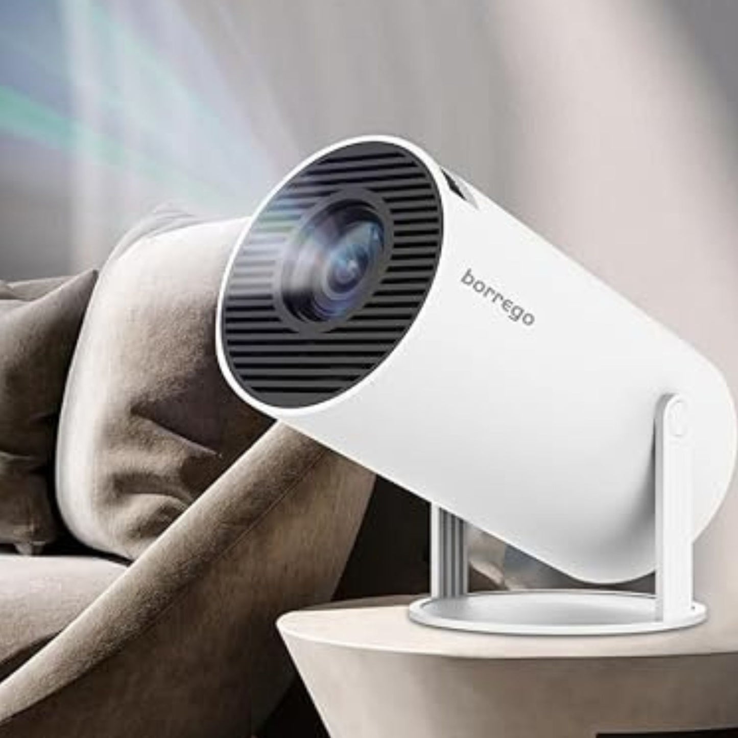 Borrego Smart 2 Pro Android Projector_LCD_Portable Wi Fi Android Model_White