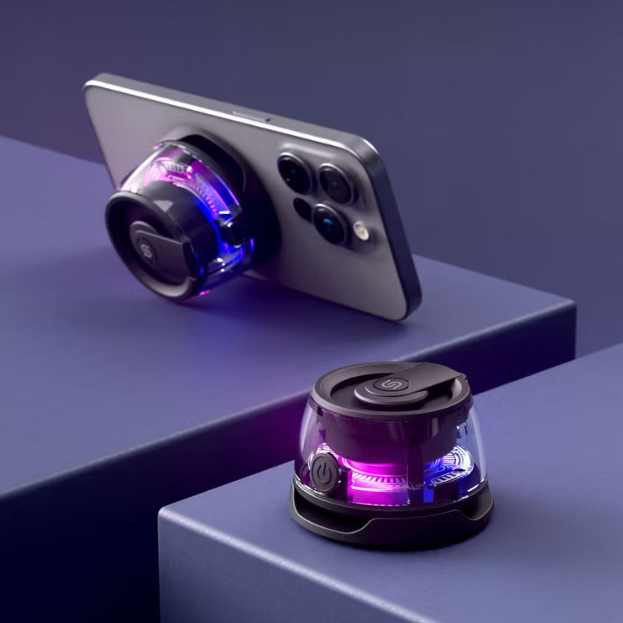 Porodo Soundtec Charme Magnetic Speaker with RGB Lights, Up to 5 Hours Play Time, 40mm Driver Size, 3W Power Output, 10m Transmission Range, 400mAh Battery Capacity, Compact & Portable Design - Black