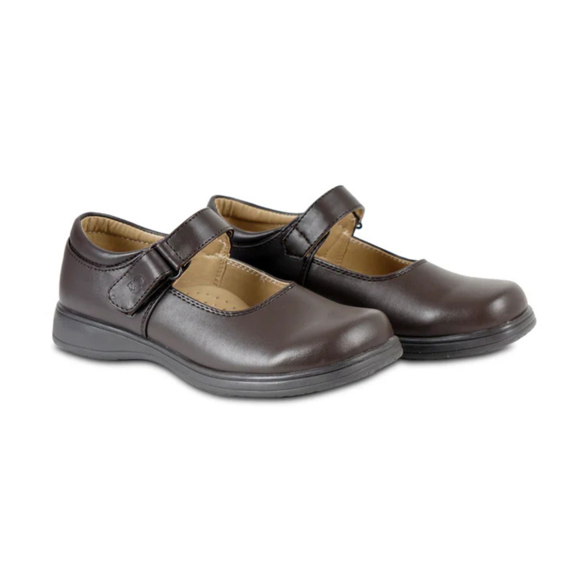 Symphony Girls School Shoes - Brown