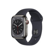 Smartwatch with a dark blue band on a white background